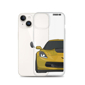 Corvette Racing Yellow C7 Corvette Z06 - iPhone Case