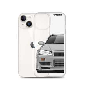 Silver R34 Nissan GTR - iPhone Case