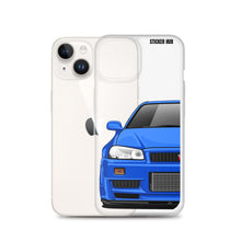 Load image into Gallery viewer, Blue R34 Nissan GTR - iPhone Case