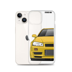 Yellow R34 Nissan GTR - iPhone Case