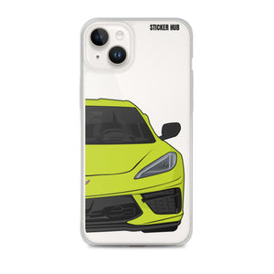 Accelerate Yellow C8 Corvette - iPhone Case