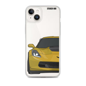 Corvette Racing Yellow C7 Corvette Z06 - iPhone Case