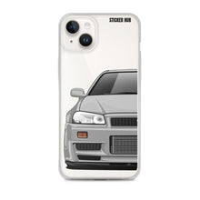 Load image into Gallery viewer, Silver R34 Nissan GTR - iPhone Case