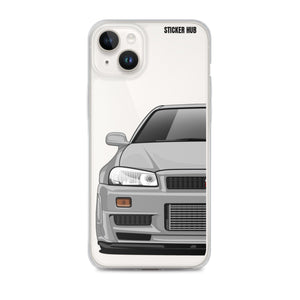 Silver R34 Nissan GTR - iPhone Case