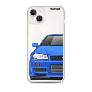 Blue R34 Nissan GTR - iPhone Case