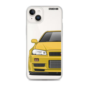 Yellow R34 Nissan GTR - iPhone Case