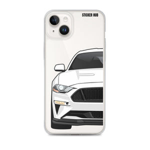 White 18-21 Mustang 5.0 - iPhone Case