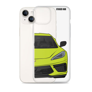 Accelerate Yellow C8 Corvette - iPhone Case