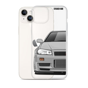 Silver R34 Nissan GTR - iPhone Case