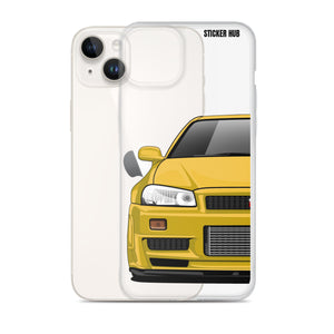 Yellow R34 Nissan GTR - iPhone Case