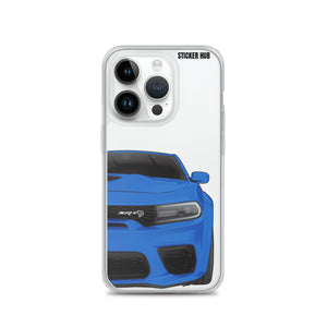 Blue Charger Hellcat (Widebody) - iPhone Case