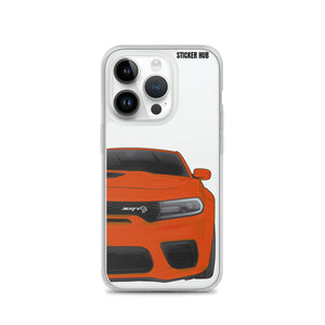 Orange Charger Hellcat (Widebody) - iPhone Case