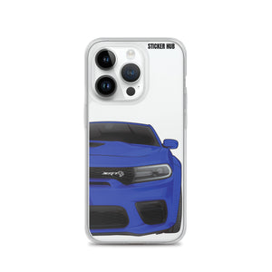 Blue Charger Hellcat (Widebody) - Phone Case