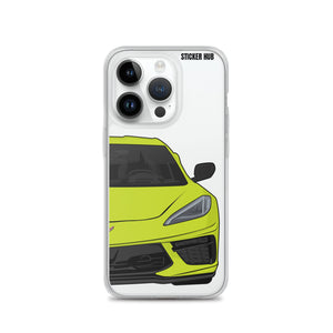 Accelerate Yellow C8 Corvette - iPhone Case