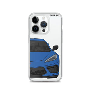 Elkhart Blue C8 Corvette - iPhone Case