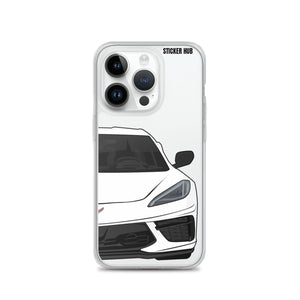 White C8 Corvette - iPhone Case