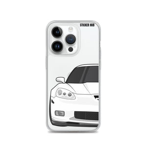 White C6 Corvette Z06 - iPhone Case