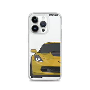 Corvette Racing Yellow C7 Corvette Z06 - iPhone Case