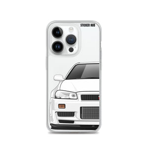 White R34 Nissan GTR - iPhone Case