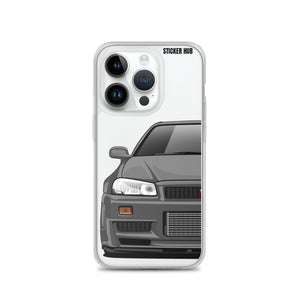 Gray R34 Nissan GTR - iPhone Case