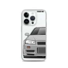 Load image into Gallery viewer, Silver R34 Nissan GTR - iPhone Case