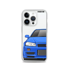 Load image into Gallery viewer, Blue R34 Nissan GTR - iPhone Case