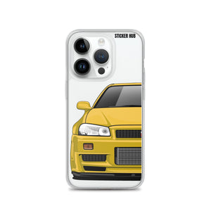 Yellow R34 Nissan GTR - iPhone Case