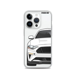 White 18-21 Mustang 5.0 - iPhone Case