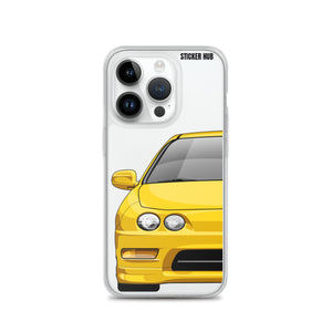 Yellow Acura Integra - iPhone Case