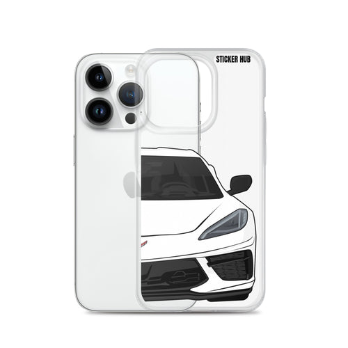 White C8 Corvette - iPhone Case