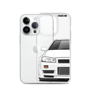 White R34 Nissan GTR - iPhone Case