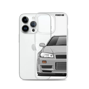 Silver R34 Nissan GTR - iPhone Case