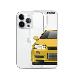 Yellow R34 Nissan GTR - iPhone Case