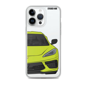 Accelerate Yellow C8 Corvette - iPhone Case