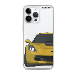 Corvette Racing Yellow C7 Corvette Z06 - iPhone Case