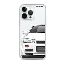 Load image into Gallery viewer, White R34 Nissan GTR - iPhone Case