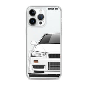 White R34 Nissan GTR - iPhone Case