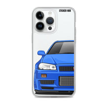 Load image into Gallery viewer, Blue R34 Nissan GTR - iPhone Case