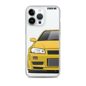 Yellow R34 Nissan GTR - iPhone Case