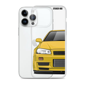 Yellow R34 Nissan GTR - iPhone Case