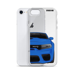 Blue Charger Hellcat (Widebody) - iPhone Case