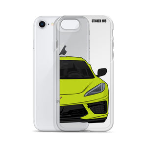 Accelerate Yellow C8 Corvette - iPhone Case