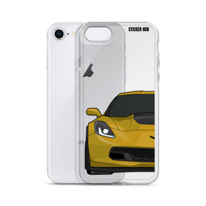 Corvette Racing Yellow C7 Corvette Z06 - iPhone Case