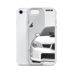 White 06-07 Subaru WRX STI - iPhone Case