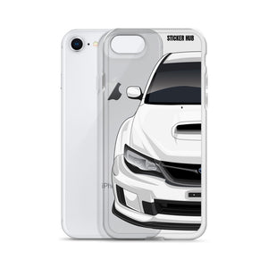 White 09-14 Subaru WRX STI - iPhone Case