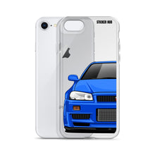 Load image into Gallery viewer, Blue R34 Nissan GTR - iPhone Case