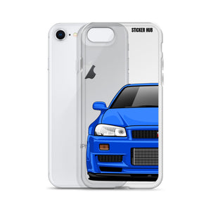 Blue R34 Nissan GTR - iPhone Case