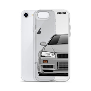 Silver R34 Nissan GTR - iPhone Case