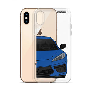 Elkhart Blue C8 Corvette - iPhone Case