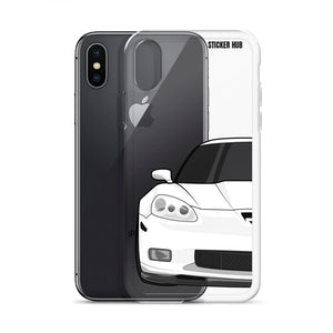 White C6 Corvette Z06 - iPhone Case